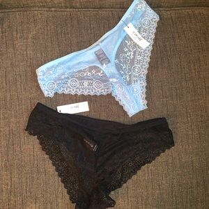 NEW light blue & black lace sexy panties!